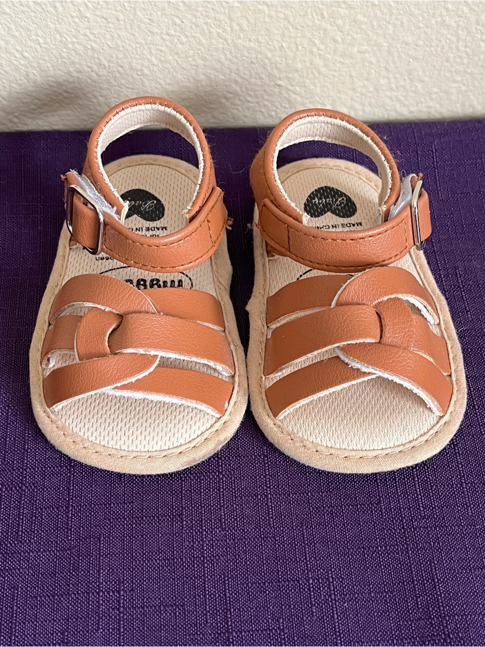 Toddler Leather Sandals in Tan - Classic Kids Summer Shoe Size One